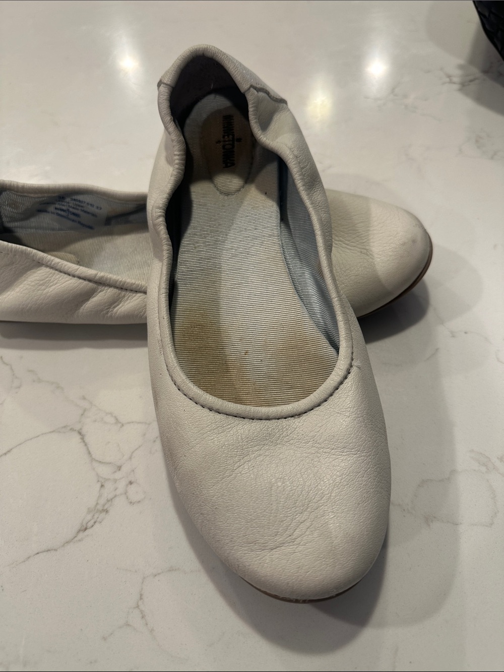 Minnetonka Women's Slip-On Moccasins in Cream